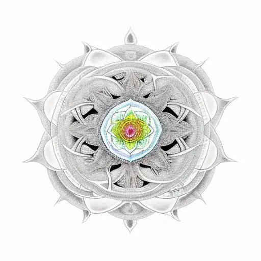 Tree Of Life Combine With Flower Of Sacred Geometry