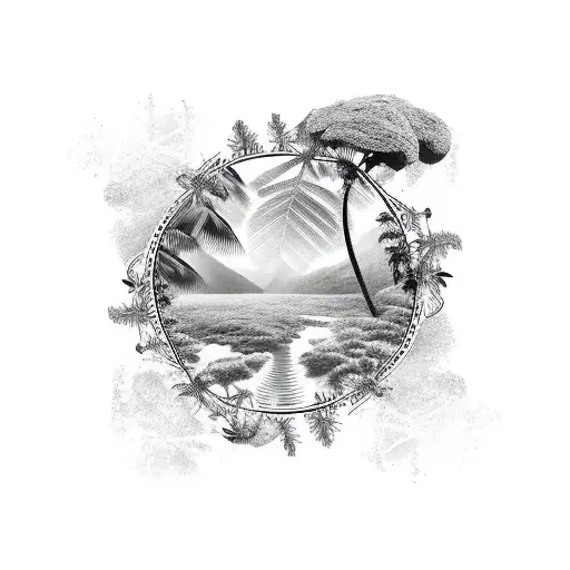 Tropical Forest Horizon Background Vector