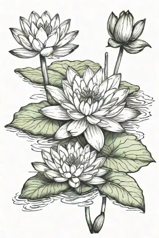 Moutains Flowers Water Lily