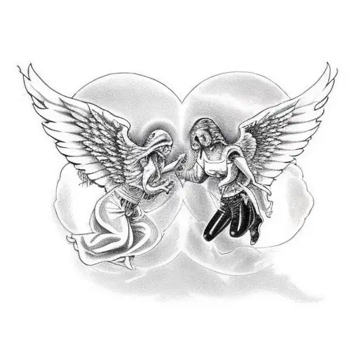 Accurate Angel Fighting A Scary Demon