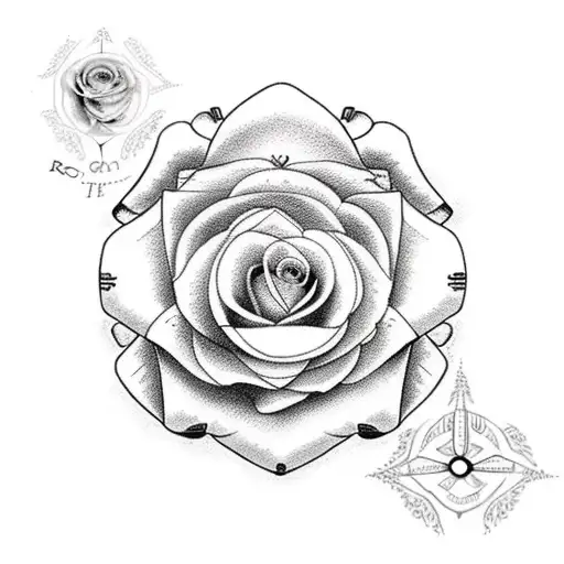 Roses With Cross And Nordic Compass