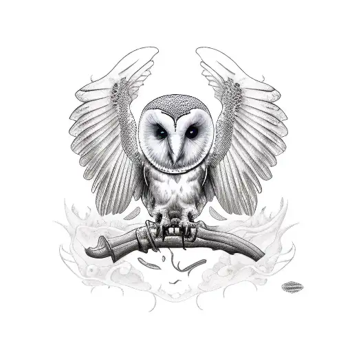 Grim Reaper Under Barn Owl