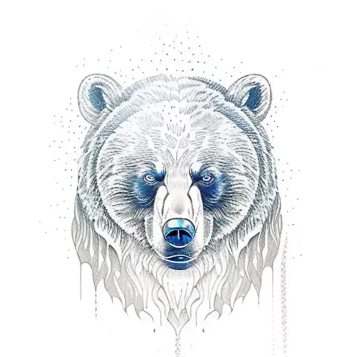 Wood With Waterfall And Bear