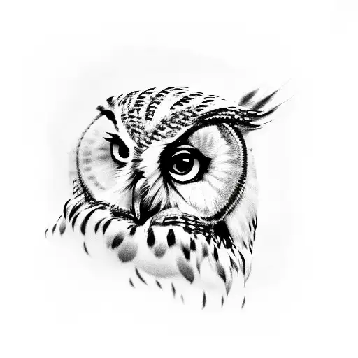 Profile Of An Owl But Turned Forward