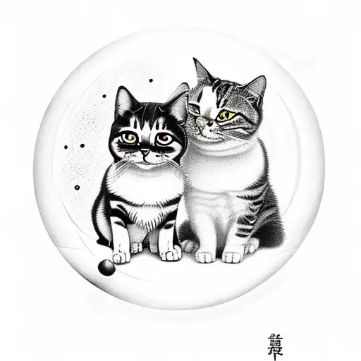 A Dog And A Cat Floating Among Planets And Galaxies