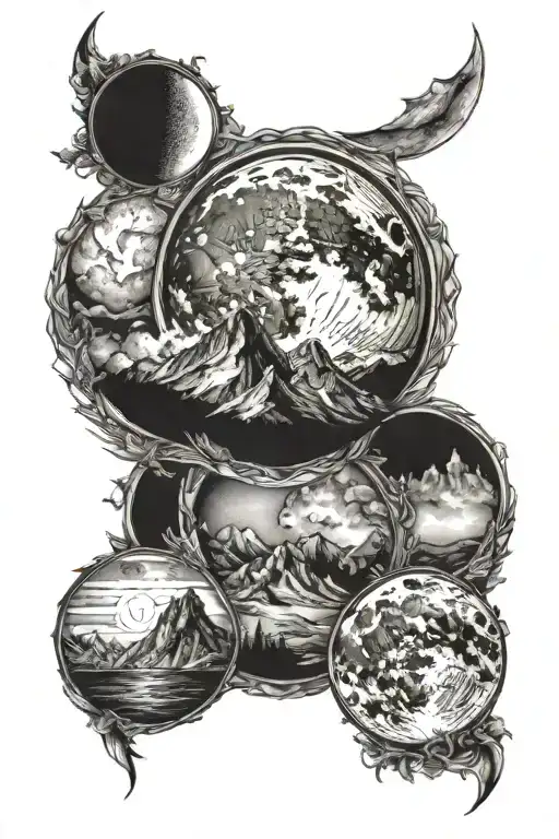 Moutains Moon Phases