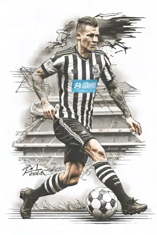 Newcastle United Football Player At St James Park Sleeve