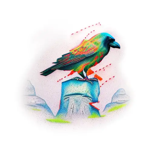 Crow In Front Of Uluru