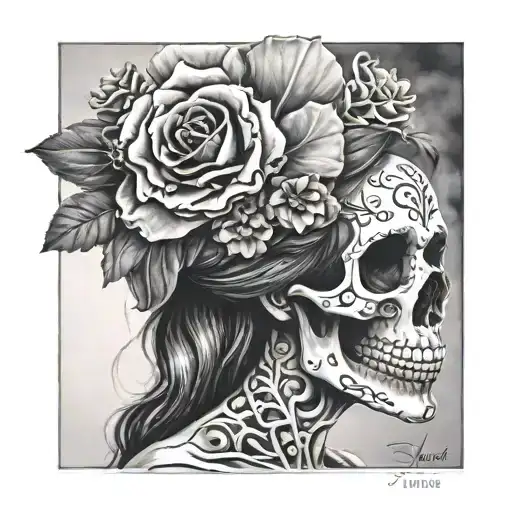La Catrina In Love With A Skull
