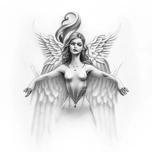 Dagger And Angel Next To Each Other