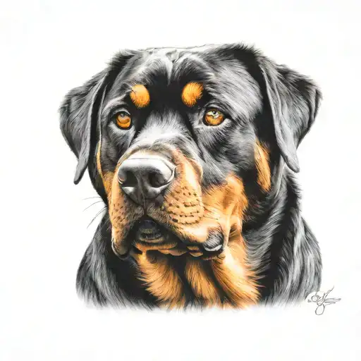 Rottweiler Looking Sideways Barking Head