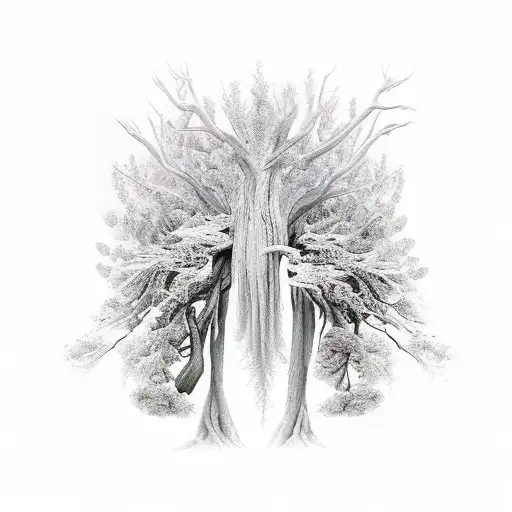 Elderwood Wrapping Tree With Roots And Flower Buds Magical