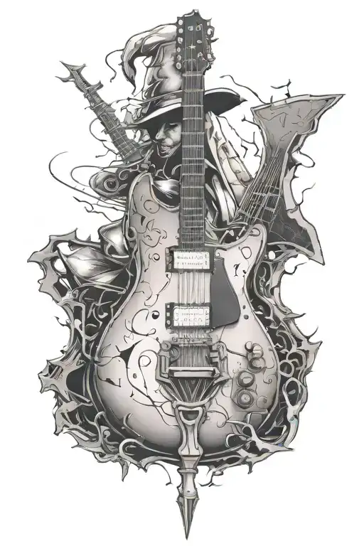 Assassin's Creed Symbol With Electric Guitar