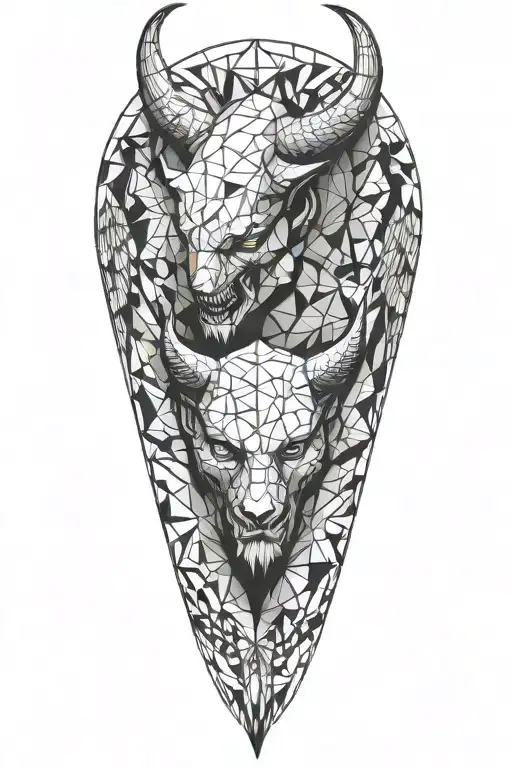 Devil With Wings Geometric Pattern