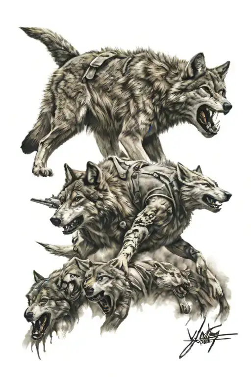 Scared Wolf Headover Battlefield Scene