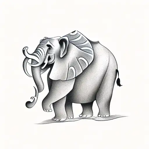 A Bear Riding An Elephant With A Horse On The Side