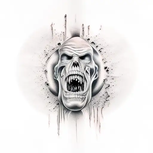 Dark Faces Melting Together Anguish Evil