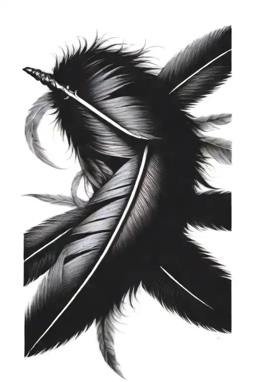 Black Twisted Feather Wrap