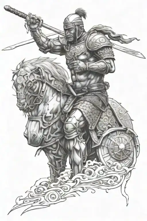 Warrior Standing Proudly Display