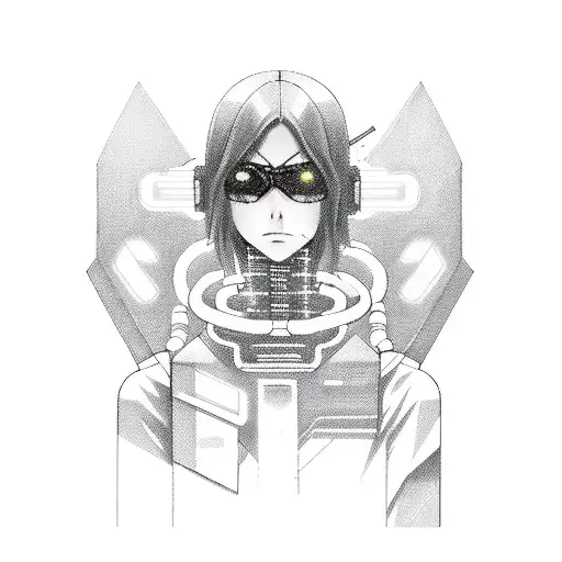 A Futuristic Cyberpunk Anime Character Hacking Into A Virtual World