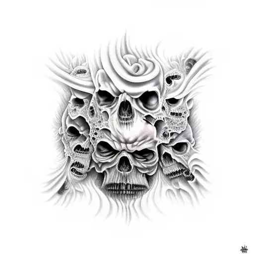 Dark Evil Faces Melted Together Anguish Dark Energy