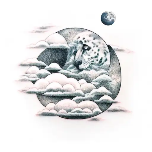 Moon Jungle Clouds Flowers