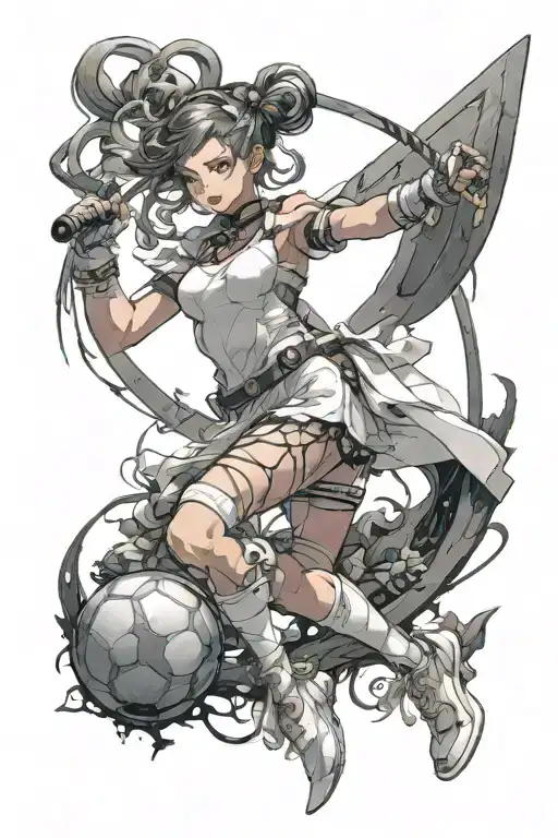 A Provocative Magical Girl Practicing Sports In A Dark And Enchanting Setting