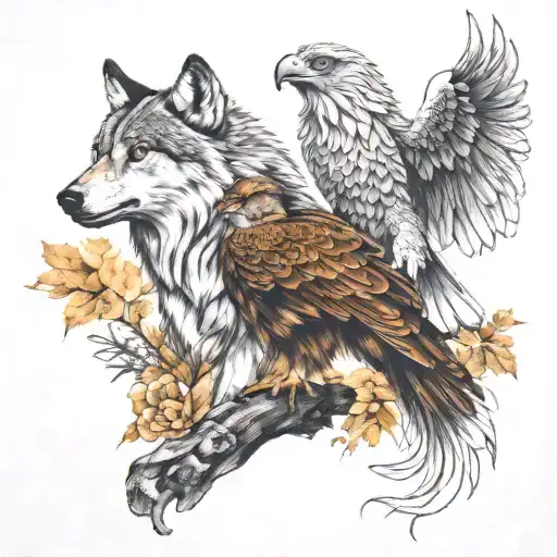 A Wolf And A Eagle