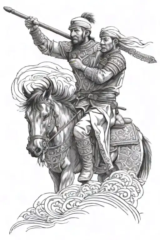 Kyrgyz Warrior Standing Proudly