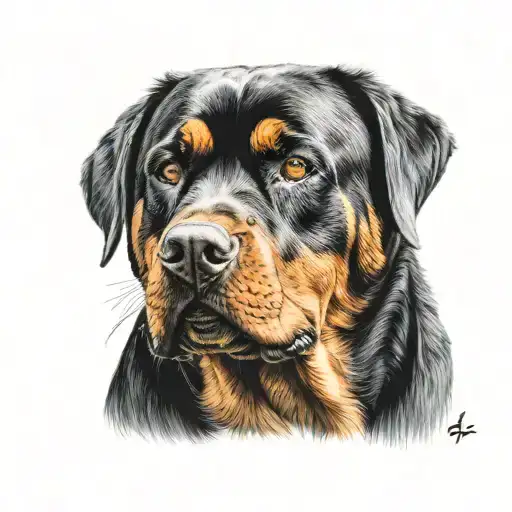 Rottweiler Looking Sideways Barking Head