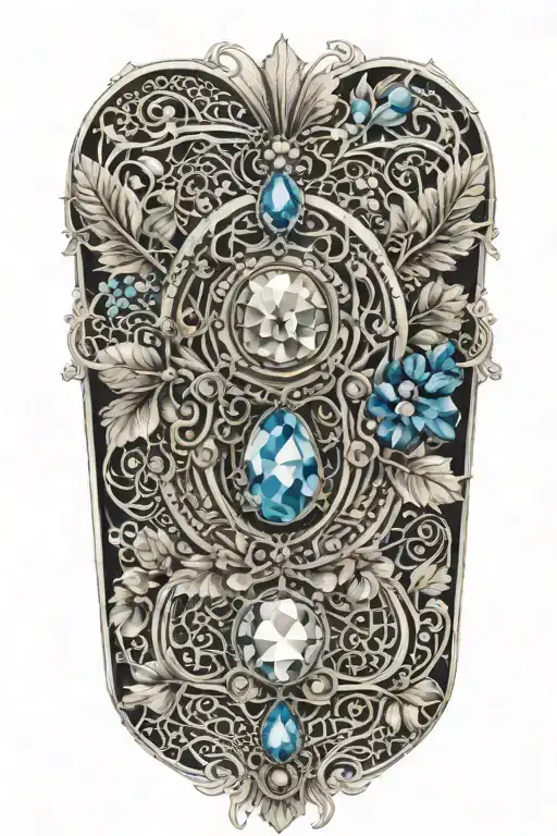 Lace And Linework And Gemstones