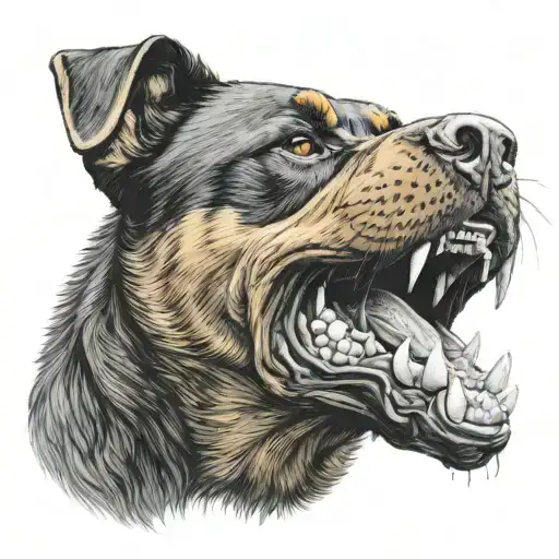 Growling Rottweiler Head