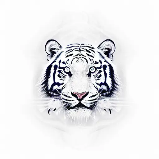 A Black Belt Symbol Intertwined With A Majestic White Tiger