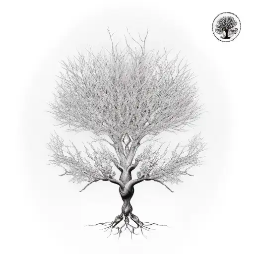 Family Tree With Name In The Roots And Branches