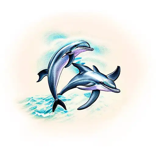 Dolphin With Girl With Fins