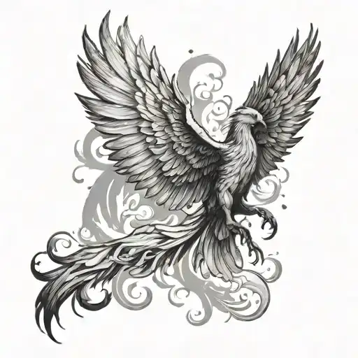 Phoenix Rising From The Ashes Fire