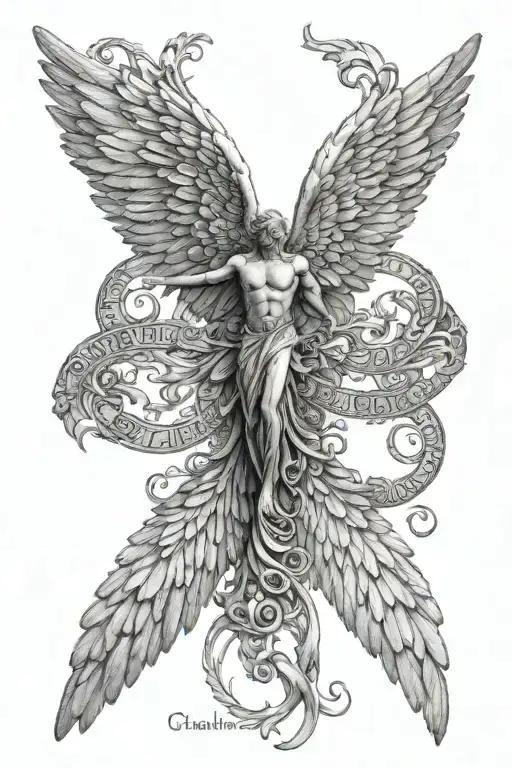 Male Angel Wings Spread