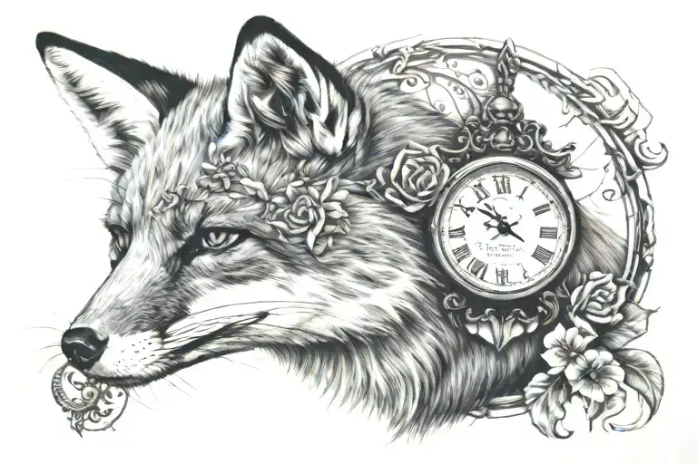 Fox With Clock