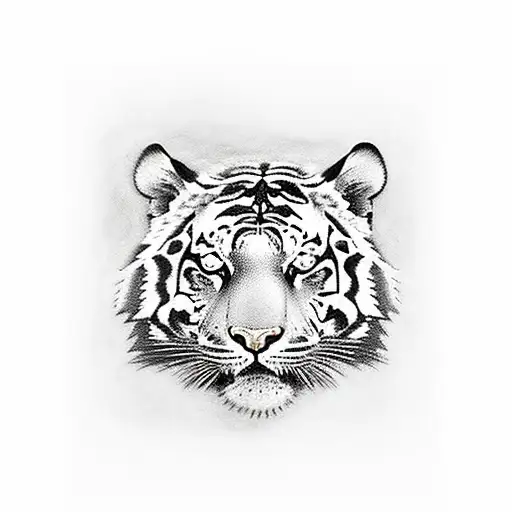 Self Made Tattoo With Tiger Eyes