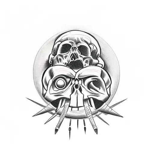 Ss Soldier Firing Rocket Out Of Human Skull Eye Socket