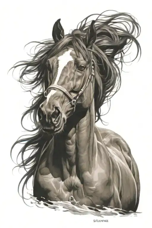 Portrait Oil Layered Painting Horse