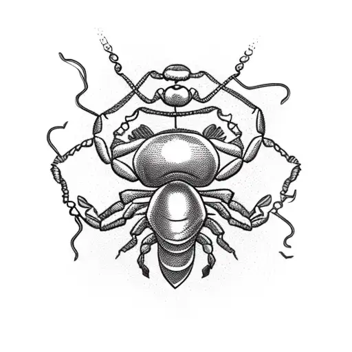 Scorpion With Tropical Flowers And Chains