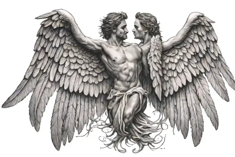 Male Angel Wings Spread