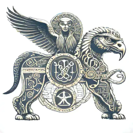 Combining Albanian Symbols With Egyptian Hieroglyphics