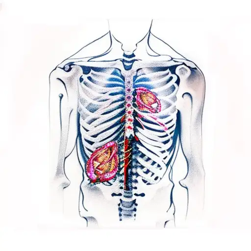 Skeleton Tearing Out Of Human Chest