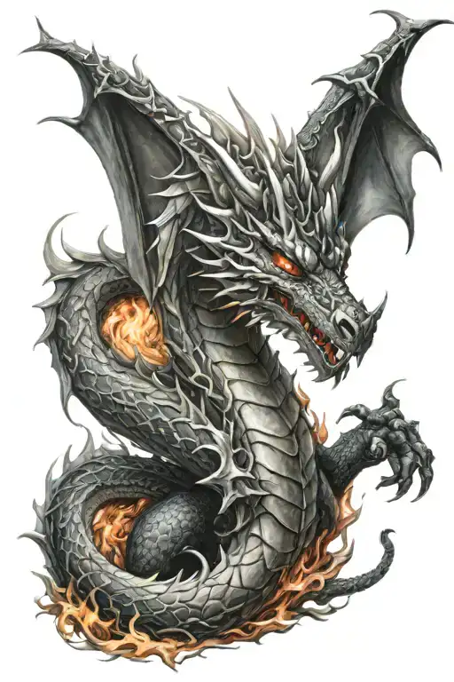 Dragon Made Of Flames