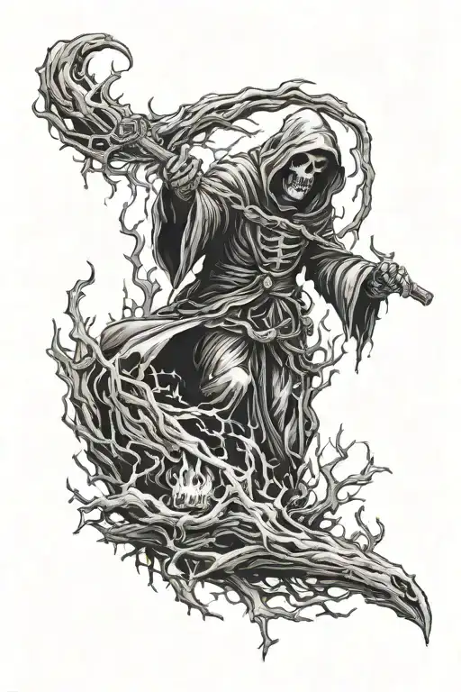 A Burning Forest With Hidden Grim Reaper