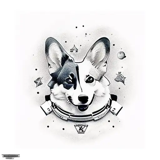 Pembroke Welsh Corgi With Space Elements