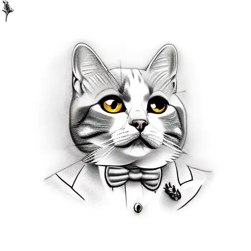 Tuxedo Cat With Short Tail