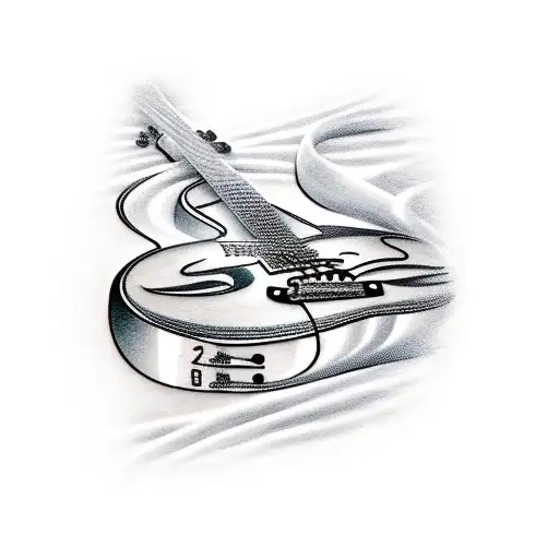 A Guitar With The Number 27 Carved Into The Body